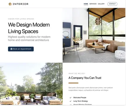 Plantilla web Interior para Interiorismo