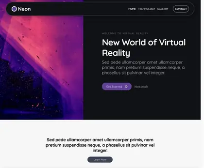 Plantilla web Neon para Tecnología