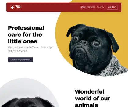 Plantilla web Pug para Mascotas