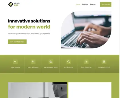 Plantilla web StudioApp para Startup