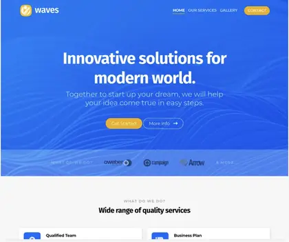 Plantilla web Waves para Servicios