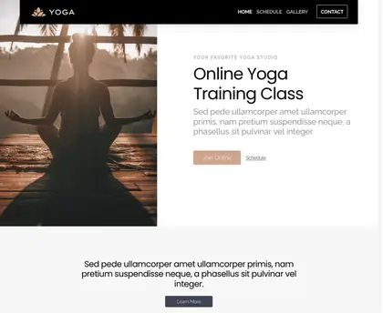 Plantilla web Yoga para Yoga